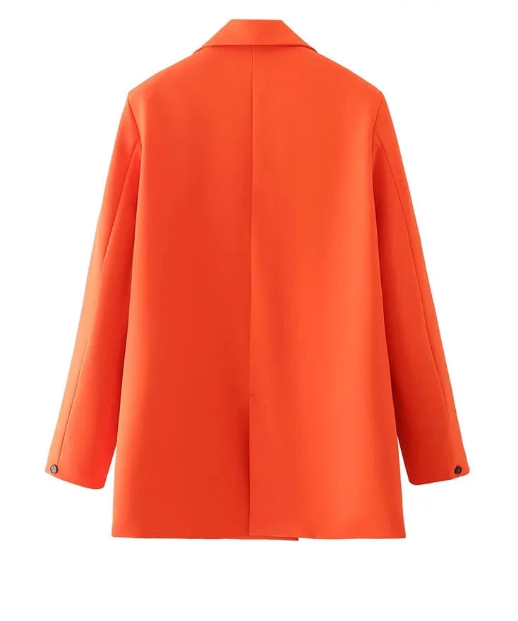 Dreamofthe90s Double Breasted Blazer in Orange back 