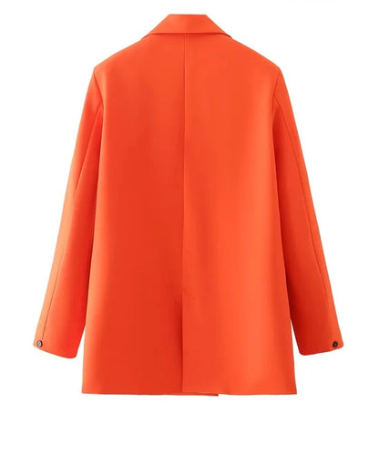 Dreamofthe90s Double Breasted Blazer in Orange back 