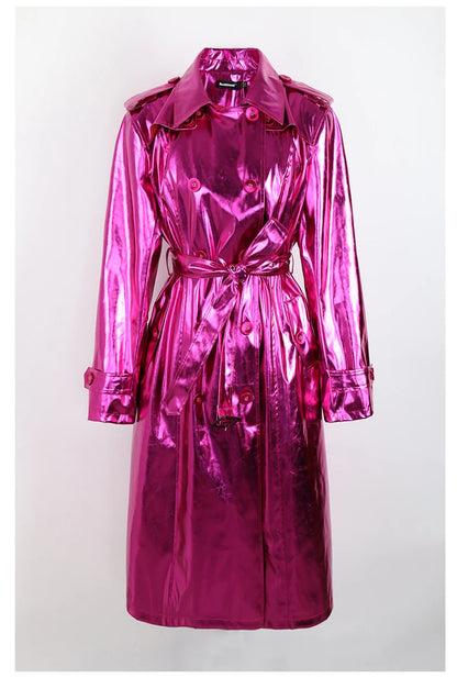 Metallic Purple Trench Coat 
