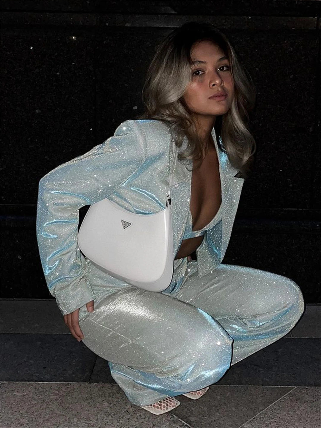 Glitter Blazer Matching Set