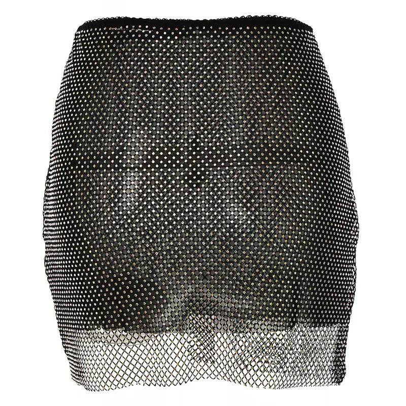 Back of Rhinestone Mini Skirt