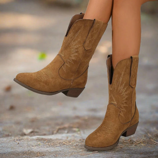 Brown Western Ankle Boots