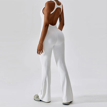V Scrunch White Jumpsuit