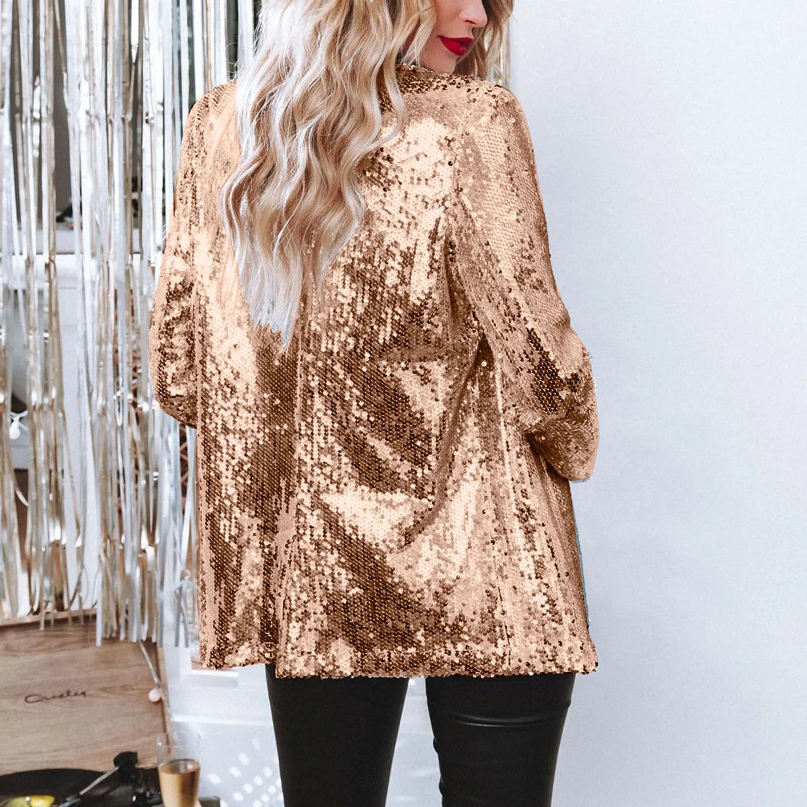 Back of Gold Sequin Blazer