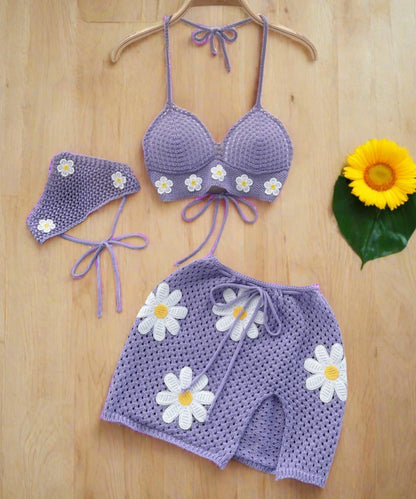 Purple Floral Outfit Set