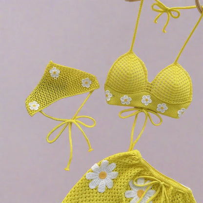 Yellow Knitted Outfit set detail