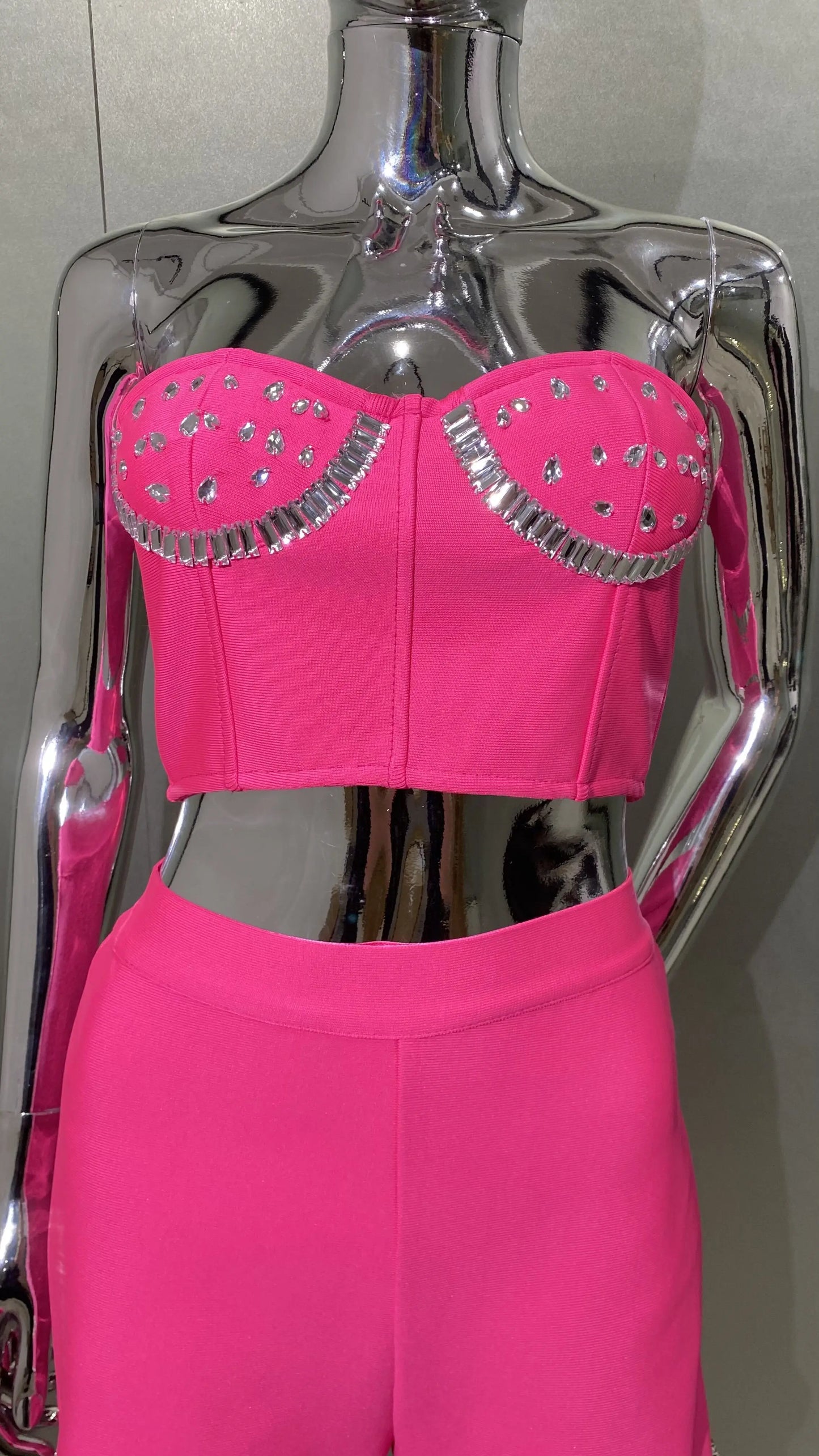 Pink Beaded Corset Top