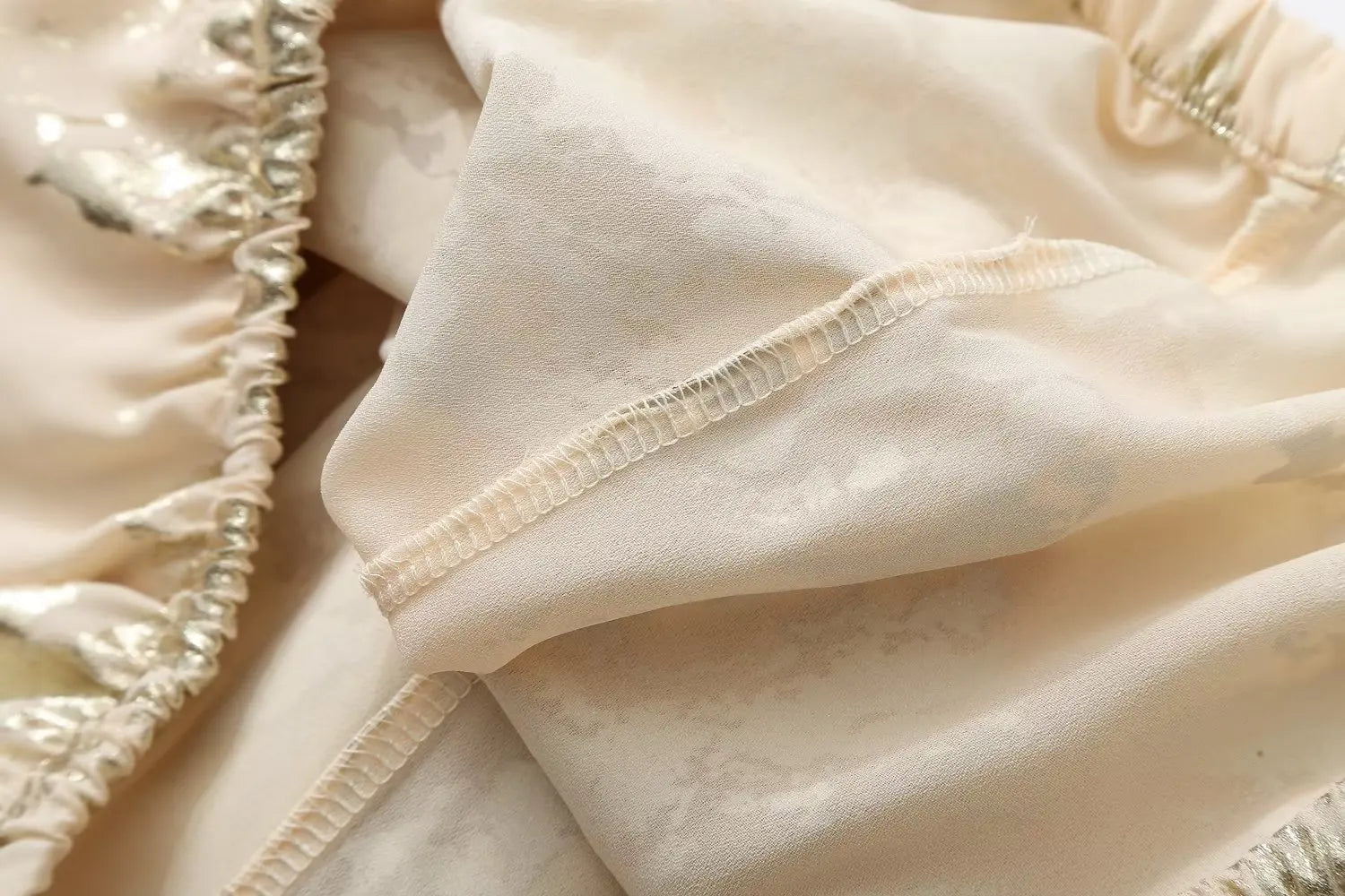 Dreamofthe90s Metallic Drawstring Pants in Gold image 14