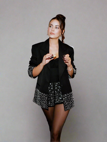 Sequin Black Blazer for Women