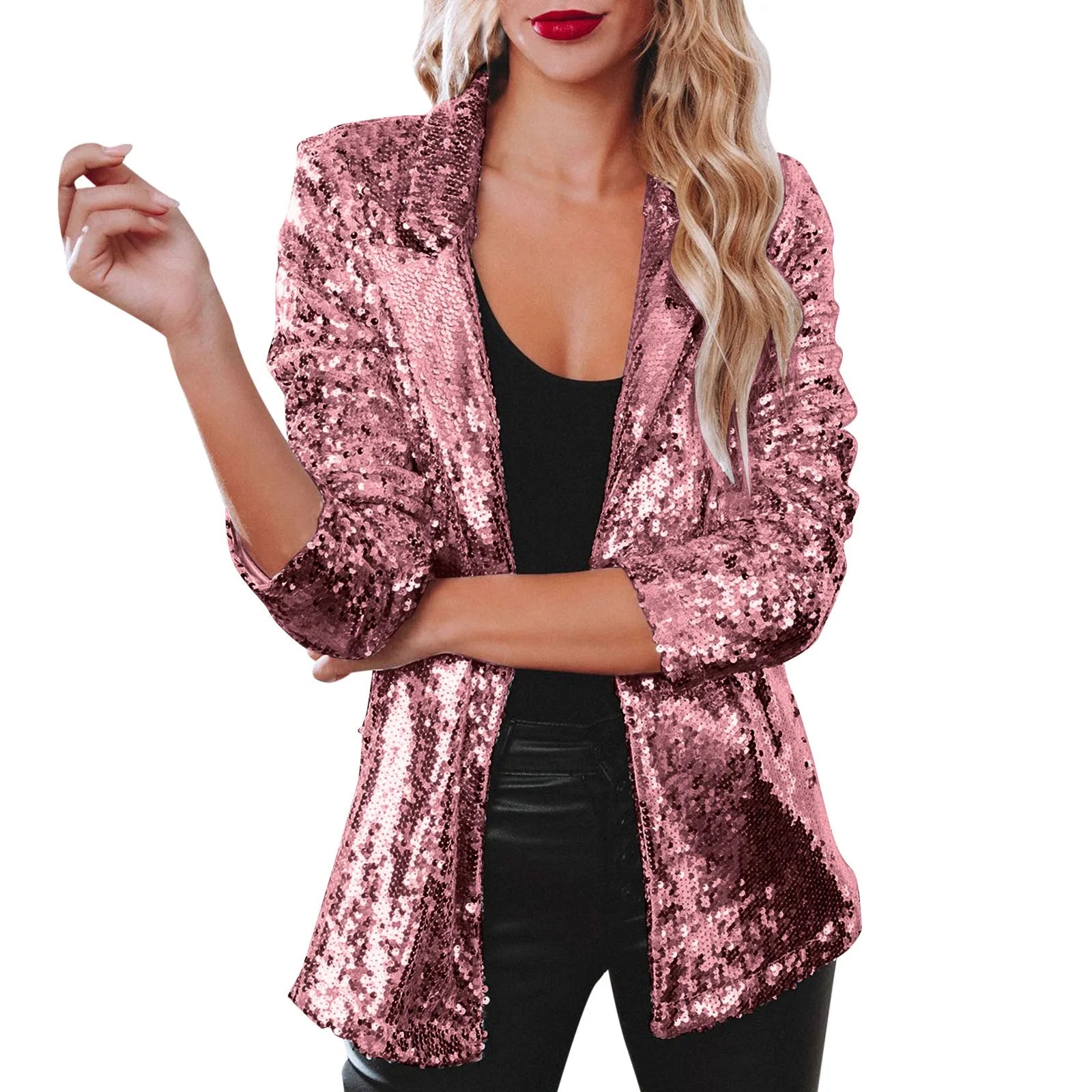 Pink Sequin Blazer for Women