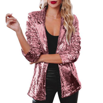 Pink Sequin Blazer for Women