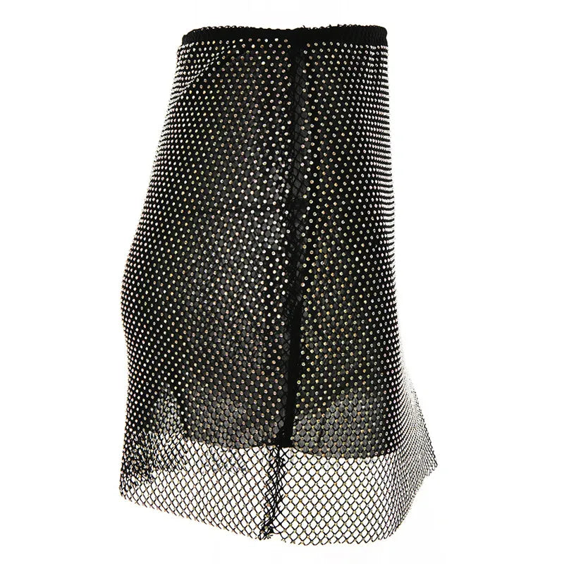 Rhinestone Black Blazer Suit Set Dreamofthe90s Skirt