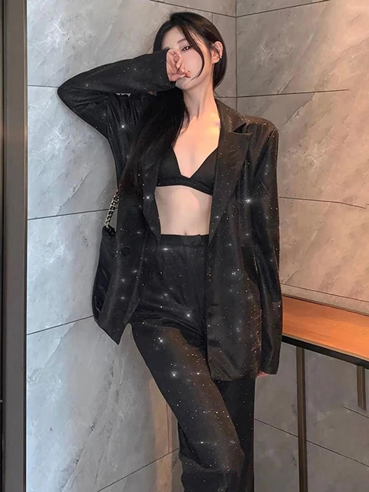 Glitter Party Blazer Suit Set Dreamofthe90s 