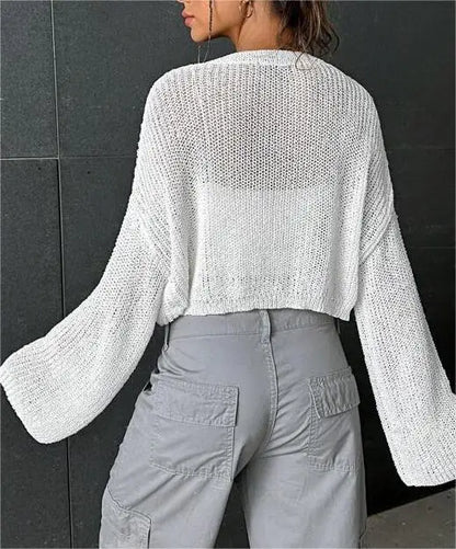Star Cropped Sweater Back
