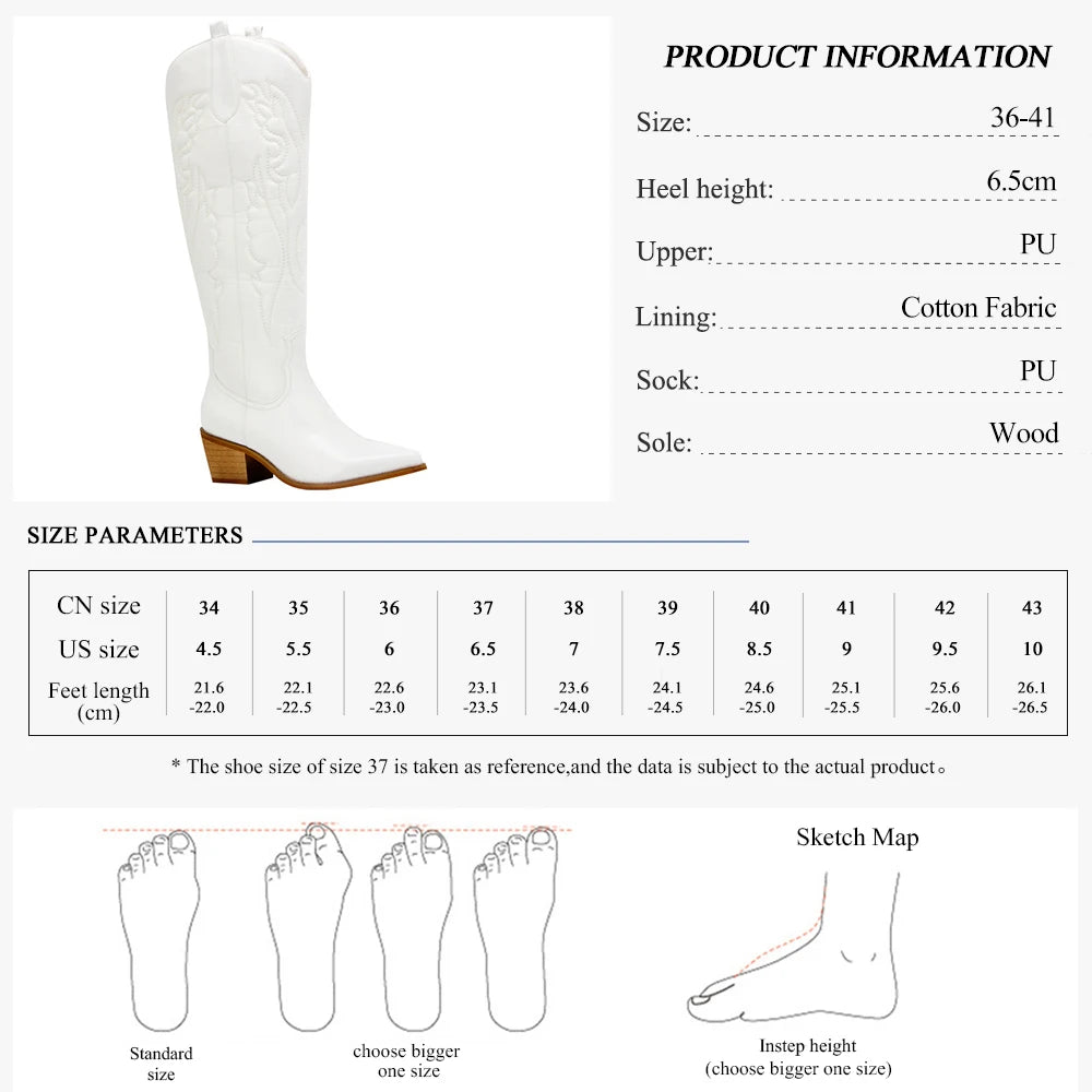 White Boot Size Chart