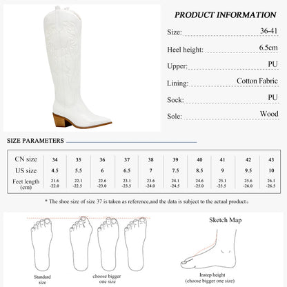 White Boot Size Chart