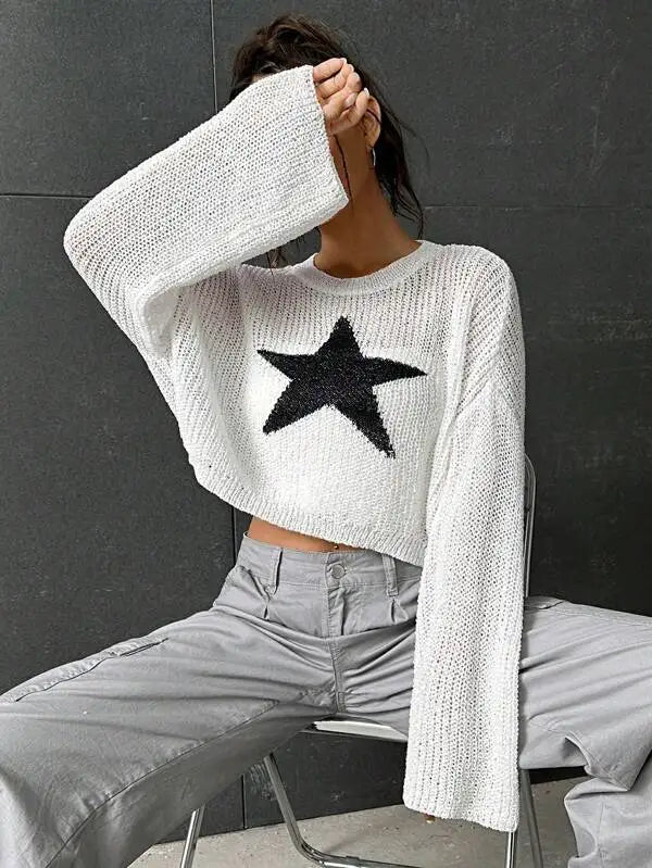 White Sweater with black star