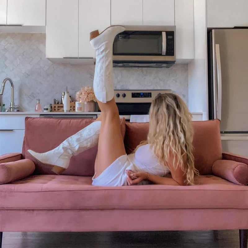 White Western Festival Boots