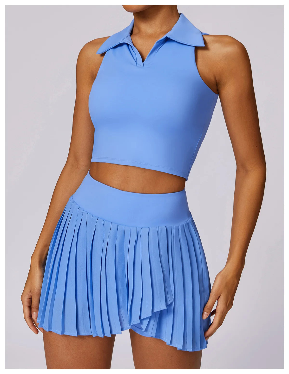 Womens Blue Yoga Skirt and Top