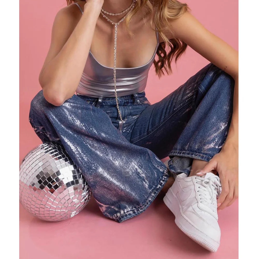 Womens Metallic Pants