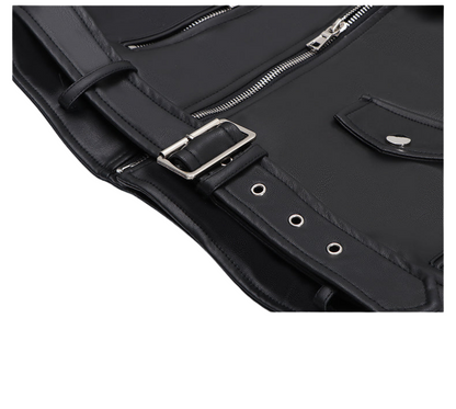 Faux Leather Fringed Jacket | TDOT90