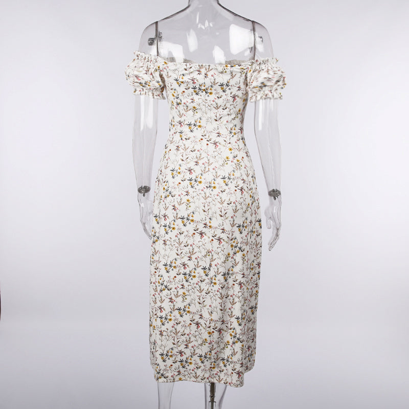 Floral Print Puff Sleeve Dress  | Dreamofthe90s