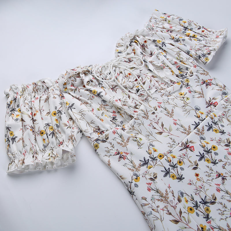 Floral Print Puff Sleeve Dress  | Dreamofthe90s