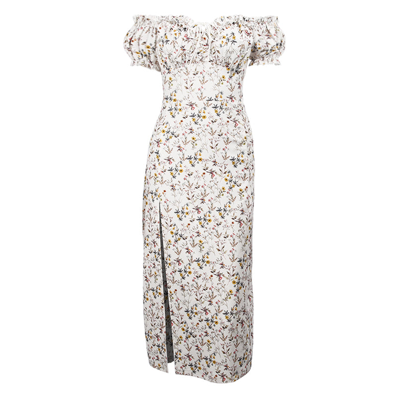 Floral Print Puff Sleeve Dress  | Dreamofthe90s