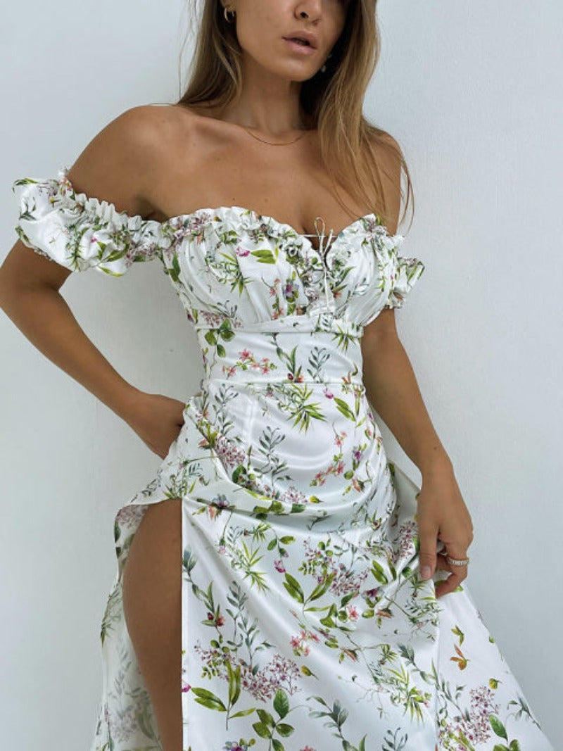 Floral Print Puff Sleeve Dress  | Dreamofthe90s